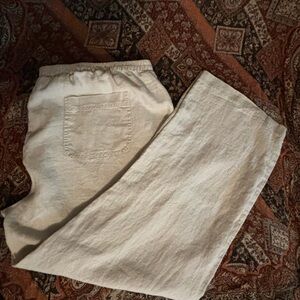 Chico's size 3 (16) Cream Linen pull on women’s pants